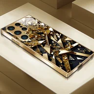 Etui i futerały do telefonów - TEMU Stylowa Złota Etui na Telefon z Pięknymi Wzorami, Pasujące do for Samsung Galaxy A52/A52s/A53/Note 10+/Note 20/S21/S21+/S21 Ultra/S22/S22+/S22 - miniaturka - grafika 1