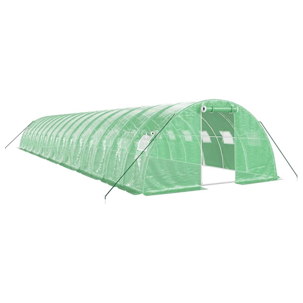 Prolenta Premium - Szklarnia z ramą stalową zielona 64 m² 16x4x2 m