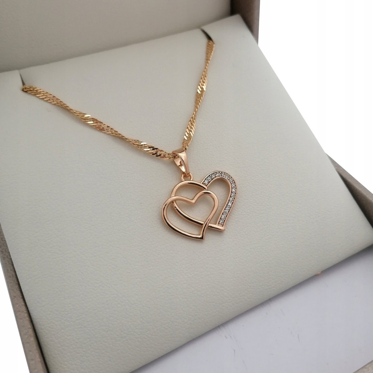 ZŁOTY NASZYJNIK SERCE 18KARATÓW PREZENT WALENTYNKI