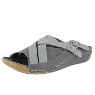 Moda i Uroda OUTLET - Andrea Conti Damskie 0771516 sandały, Anthrazit Komb, 10 UK - miniaturka - grafika 1