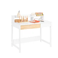 Biurka - SoBuy Biurko z 2 szufladami do sypialni dziecięcej Półka Biały FWT106-W - miniaturka - grafika 1