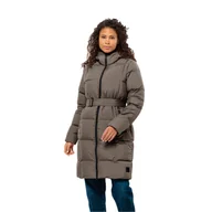 Kurtki damskie - Damski płaszcz puchowy Jack Wolfskin FROZEN LAKE COAT W cold coffee - M - miniaturka - grafika 1