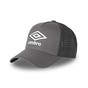 Umbro Męska i damska regulowana czapka z daszkiem, miękka, sportowa i oryginalna, Szare logo białe, rozmiar uniwersalny - Czapki damskie - miniaturka - grafika 1