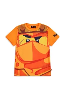 Koszulki dla chłopców - Lego t-shirt bawełniany dziecięcy kolor pomarańczowy z nadrukiem - grafika 1