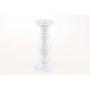 Świecznik ceramiczny 15,5 cm biały - Świeczniki - miniaturka - grafika 1
