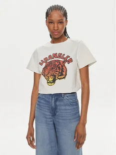 Wrangler T-Shirt 112350282 Biały Regular Fit - Koszulki i topy damskie - miniaturka - grafika 1
