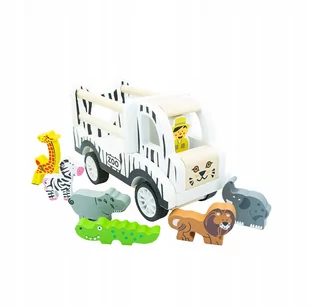 Zestaw Drewniany Safari Ciężarówka Ze Zwierzętami - Samochody i pojazdy dla dzieci - miniaturka - grafika 1