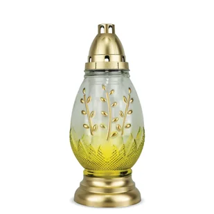 Znicz Wielkanocny Jajko 29 cm Żółty DP77 Standard Duży Znicz Szklany Malowany z Wkładem Wymiennym - Lampiony i znicze - miniaturka - grafika 1