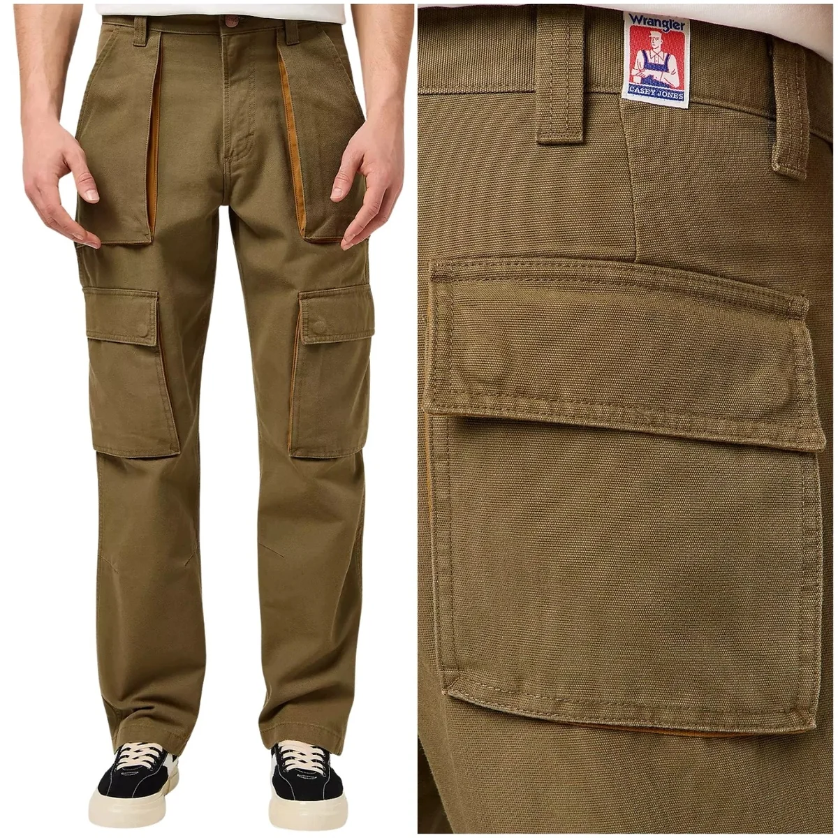 Wrangler CaseyJones Relaxed Cargo luźne spodnie materiałowe bojówki W34 L34