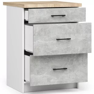 Szafka OLIWIA S60 3SZ + BLAT BIAŁA / BETON - Meble kuchenne - miniaturka - grafika 1