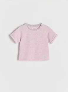 Reserved - Dzianinowy T-shirt - różowy - Bluzki dla niemowląt - miniaturka - grafika 1