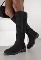 Kozaki damskie - Czarne Minimalistyczne Kozaki Vices z Dopasowaną Cholewką Lilgissa - miniaturka - grafika 1