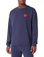 Bluzy męskie - HUGO Męska bluza z logo LOUNGEW, ciemnoniebieska405, XL, Dark Blue405, XL - miniaturka - grafika 1