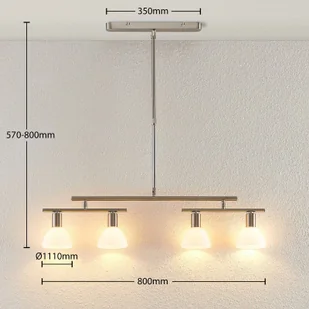 Lampa wisząca Kordelia Lindby, możliwość ściemniania, aluminiowy / szary / cynkowy, salon / jadalnia, metal, nowoczesny - Lampy sufitowe - miniaturka - grafika 3
