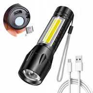 Latarki - Latarka Taktyczna Kieszonkowa Mini Cree Cob Usb - miniaturka - grafika 1