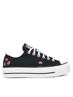 Trampki damskie - Converse Trampki Chuck Taylor All Star Lift Platform Embroidered Strawberries A14935C Czarny - miniaturka - grafika 1