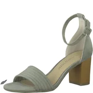 Sandały damskie - MARCO TOZZI Sandały damskie 2-28318-28, z obcasem, khaki - Moss - 39 eu - miniaturka - grafika 1