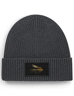 Czapka zimowa beanie wędkarska dla wędkarza na ryby na prezent "March Brown" Graphite Grey - Czapki damskie - miniaturka - grafika 1