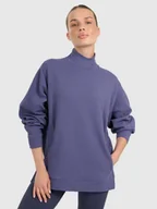 Bluzy damskie - 4F Bluza dresowa do jogi i pilatesu damska - granatowa L - miniaturka - grafika 1