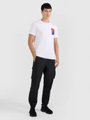 Spodnie męskie - 4F Spodnie casual cargo męskie - czarne M - miniaturka - grafika 1