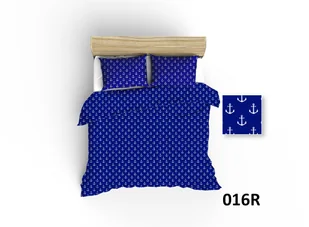 Poszewka 40x40 R016 granatowa kotwice białe 22N - Pościel - miniaturka - grafika 1