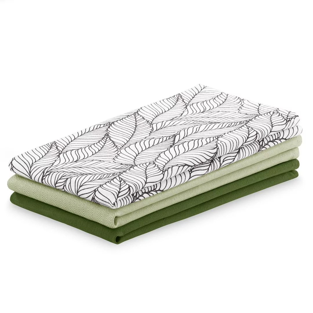 Ręcznik kuchenny LETTY kolor zielony drukowany motyw nowoczesny styl nowoczesny 50x70 ameliahome - KIT/AH/LETTY/MIX/GRAIN/GREENS