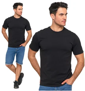 T-Shirt Koszulka Męska Bawełniana Krótki Rękaw Czarna PLUS SIZE MORAJ 4XL - Koszulki męskie - miniaturka - grafika 1