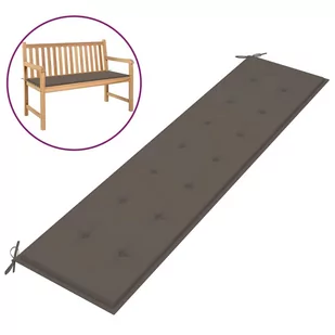 vidaXL Poduszka na ławkę ogrodową, taupe, 200 x 50 x 3 cm - Poduszki ogrodowe - miniaturka - grafika 1