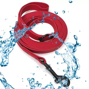Linka treningowa SMYCZ wodoodporna PVC 3M red - Smycze dla psów - miniaturka - grafika 1