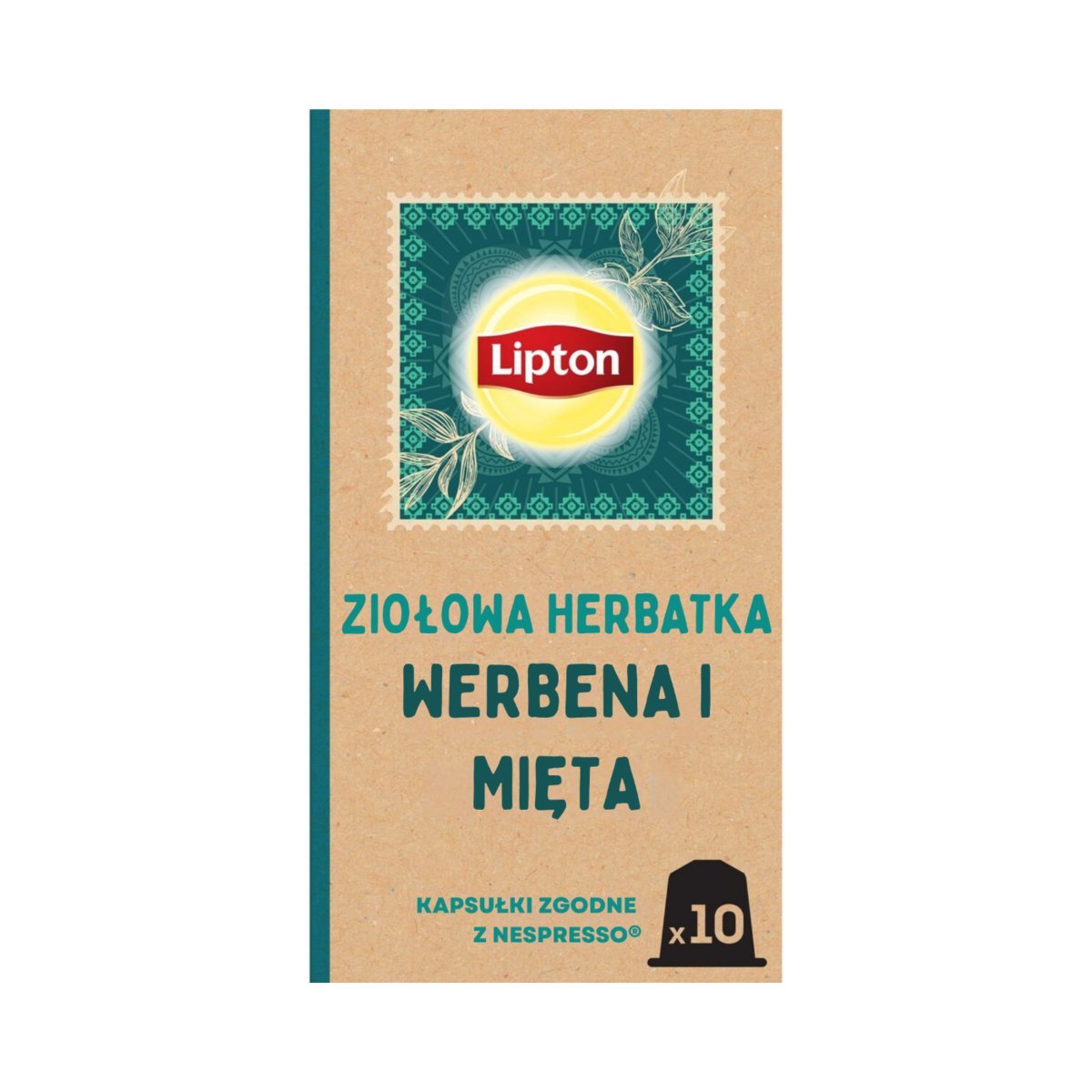 Herbatka ziołowa aromatyzowana Lipton w kapsułkach verbena i mięta 10 sztuk 25g