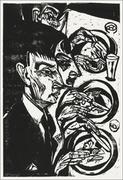 Plakaty - Nervous People at Dinner, Ernst Ludwig Kirchner - plakat 50x70 cm - miniaturka - grafika 1