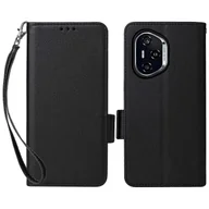 Portfele - For Honor 400 Etui Portfel Klapka Litchi Tekstura Skórzany Pokrowiec Na Telefon - Wielobarwny Black - miniaturka - grafika 1