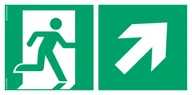 Systemy ekspozycyjne i znaki informacyjne - AE096 KIERUNEK DO WYJŚCIA EWAKUACYJNEGO W GÓRĘ W PRAWO, PS - PŁYTA PCV 1MM FOTOLUMINESCENCYJNA; (200X100MM) - miniaturka - grafika 1