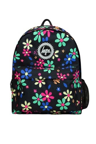 Hype Unisex dziecięcy ręcznie rysowany kwiatowy plecak, wielokolorowy, jeden rozmiar, multi, Rozmiar uniwersalny