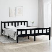 Łóżka - Lumarko Rama łóżka, czarna, lite drewno, 120 x 200 cm - miniaturka - grafika 1