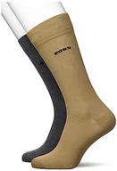 Skarpetki męskie - BOSS Męskie skarpety 2P RS Uni Colors CC Regular Socks, Medium Beige, 43-46, średni beż., 46 EU - miniaturka - grafika 1
