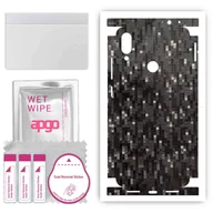 Szkła hartowane na telefon - Folia naklejka skórka strukturalna na TYŁ+BOKI do Xiaomi Redmi Note 7 -  Carbon Pixel Czarny - apgo SKINS - miniaturka - grafika 1