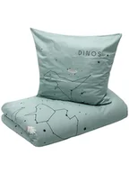 Pościel dla dzieci - Ibena Komplet pościeli satynowej "Dinos" w kolorze błękitnym - miniaturka - grafika 1