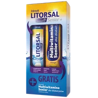Witaminy i minerały - Zdrovit Litorsal Senior+, dla diabetyków, smak pomarańczowy, 20 tabletek musujących + Multiwitamina Senior, dla diabetyków, smak pomarańczowo-cytrynowy, 24 tabletki musujące - miniaturka - grafika 1