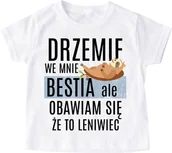Koszulki dla dziewczynek - Koszulka dla dziecka drzemie we mnie bestia - miniaturka - grafika 1