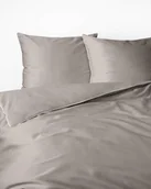 Pościel - Pościel satynowa 160x200 beżowa z lamówką Mako Satin - miniaturka - grafika 1