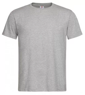 Szary Bawełniany T-Shirt Męski Bez Nadruku -STEDMAN- Koszulka, Krótki Rękaw, Basic, U-neck - Stedman - Koszulki męskie - miniaturka - grafika 1
