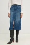 Spódnice - Pepe Jeans spódnica jeansowa MIDI SKIRT HW kolor niebieski midi ołówkowa PL901186IA0 - miniaturka - grafika 1
