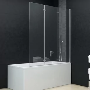 vidaXL Składana kabina prysznicowa, 3 panele, ESG, 130 x 138 cm - Kabiny prysznicowe - miniaturka - grafika 1