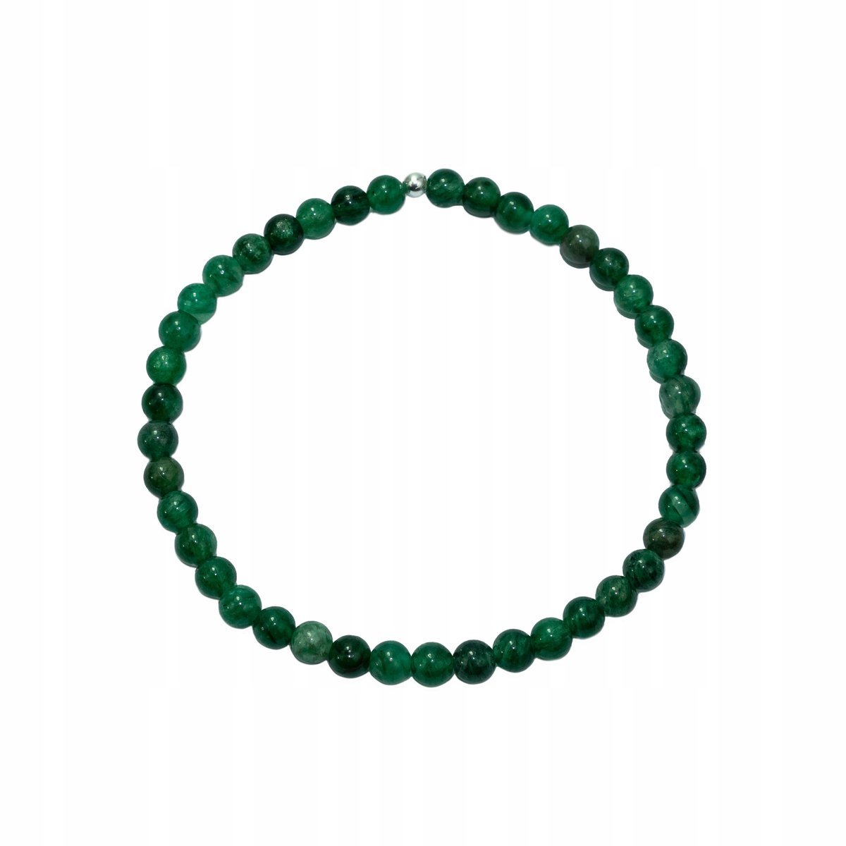 Bransoletka Naturalny Kamień FUCHSYT FUKSYT Kule 4mm Gumka kulka Srebro 925