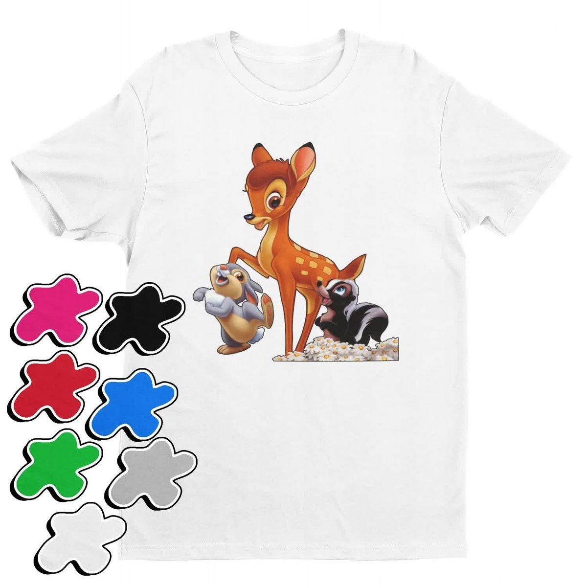Koszulka T-Shirt Dziecięca Z Nadrukiem Bambi Tuptuś Dziewczynki -M 134-140