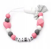 Akcesoria do smoczków - Silikonowa zawieszka z imieniem OLIWIA upominek - miniaturka - grafika 1