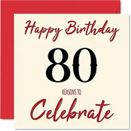 Kartki okolicznościowe i zaproszenia - Zabawne kartki na 80. urodziny dla mężczyzn kobiet - powody - kartka urodzinowa dla taty mamy dziadka babci babci wujka cioci 145 mm x 145 mm kartki okolicznościowe, kartka na 80. urodziny - miniaturka - grafika 1