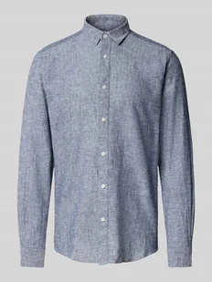 Koszula lniana o kroju slim fit z kołnierzykiem typu kent model ‘CAIDEN’ - Koszule męskie - miniaturka - grafika 1
