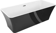 Wanny - Mexen Tonia wanna wolnostojąca 170 x 75 cm, biała/czarna, przelew gun metal szczotkowany - 52171707575-95 - miniaturka - grafika 1